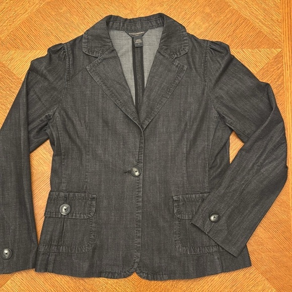 Banana Republic Gray Denim Blazer Size 14 - Picture 2 of 6